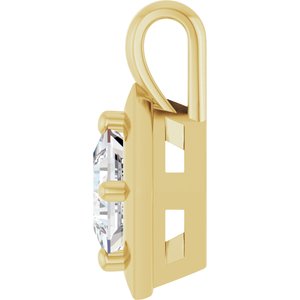 18K Yellow Gold 4.5 mm Square Charm/Pendant Mounting – image 5