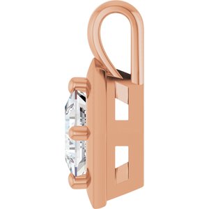 14K Rose Gold 4.5 mm Square Charm/Pendant Mounting – image 5