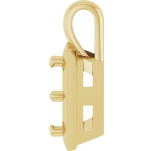 18K Yellow Gold 4.5 mm Square Charm/Pendant Mounting – image 6