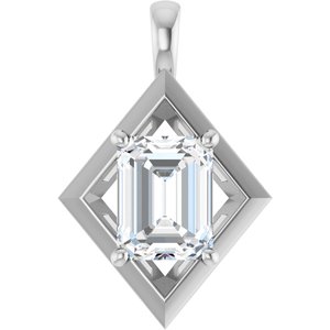 Continuum Sterling Silver 9x7 mm Emerald Charm/Pendant Mounting