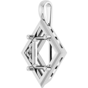 Sterling Silver 9x7 mm Emerald Charm/Pendant Mounting – image 4