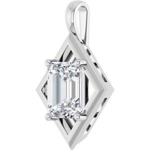 Sterling Silver 9x7 mm Emerald Charm/Pendant Mounting – image 3
