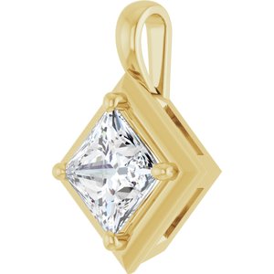 10K Yellow Gold 6.5 mm Square Charm/Pendant Mounting – image 3