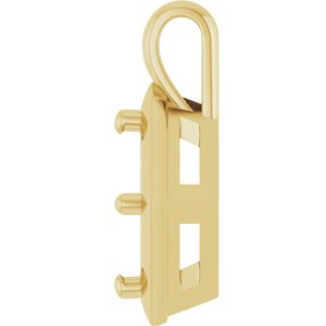 14K Yellow Gold 6.5 mm Square Charm/Pendant Mounting – image 6