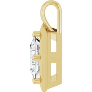 10K Yellow Gold 6.5 mm Square Charm/Pendant Mounting – image 5