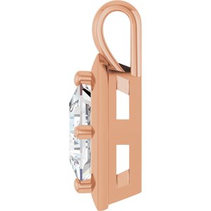 14K Rose Gold 6.5 mm Square Charm/Pendant Mounting – image 5