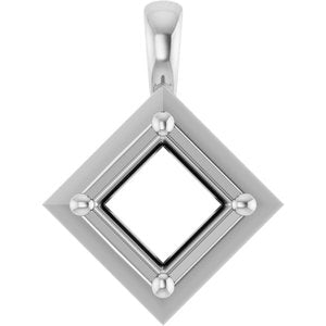 Continuum Sterling Silver 6 mm Square Charm/Pendant Mounting – image 2