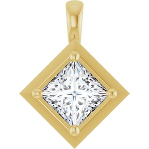 10K Yellow Gold 6 mm Square Charm/Pendant Mounting