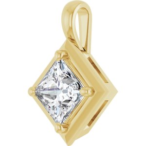 10K Yellow Gold 6 mm Square Charm/Pendant Mounting – image 3