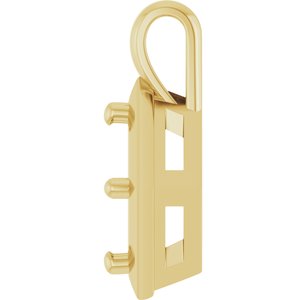 10K Yellow Gold 6 mm Square Charm/Pendant Mounting – image 6