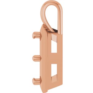 18K Rose Gold 6 mm Square Charm/Pendant Mounting – image 6