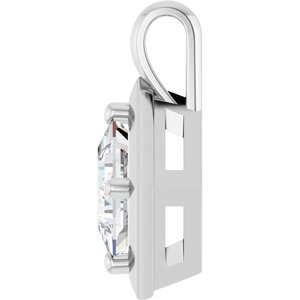 Platinum 6 mm Square Charm/Pendant Mounting – image 5