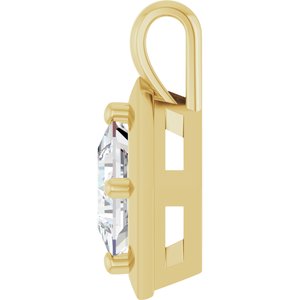 10K Yellow Gold 6 mm Square Charm/Pendant Mounting – image 5