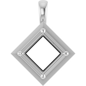 Continuum Sterling Silver 8 mm Square Charm/Pendant Mounting – image 2