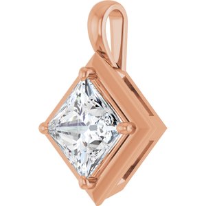 14K Rose Gold 8 mm Square Charm/Pendant Mounting – image 3