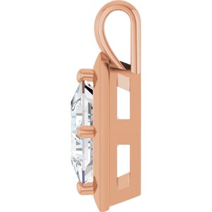 10K Rose Gold 8 mm Square Charm/Pendant Mounting – image 5