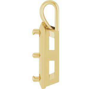 10K Yellow Gold 8 mm Square Charm/Pendant Mounting – image 6