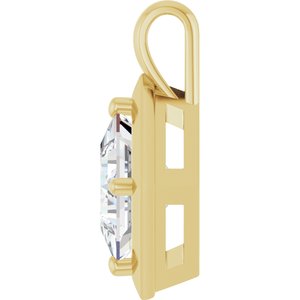 14K Yellow Gold 8 mm Square Charm/Pendant Mounting – image 5