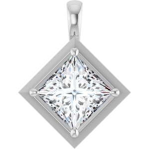 Continuum Sterling Silver 9 mm Square Charm/Pendant Mounting