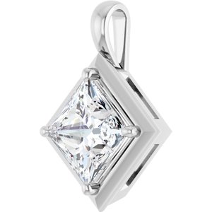 Platinum 9 mm Square Charm/Pendant Mounting – image 3