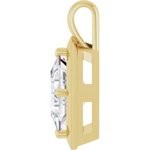 14K Yellow Gold 9 mm Square Charm/Pendant Mounting – image 5