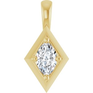 14K Yellow Gold 6x3.5 mm Marquise Charm/Pendant Mounting