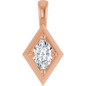 18K Rose Gold 6x3.5 mm Marquise Charm/Pendant Mounting