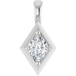 14K X1 White Gold 6x3.5 mm Marquise Charm/Pendant Mounting