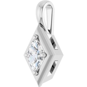 10K White Gold 6x3.5 mm Marquise Charm/Pendant Mounting – image 3