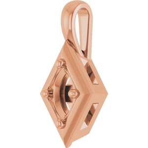18K Rose Gold 6x3.5 mm Marquise Charm/Pendant Mounting – image 4