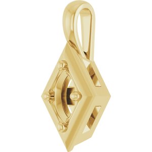 10K Yellow Gold 6x3.5 mm Marquise Charm/Pendant Mounting – image 4