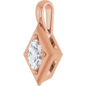 10K Rose Gold 6x3.5 mm Marquise Charm/Pendant Mounting – image 3