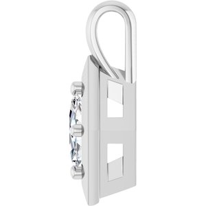10K White Gold 6x3.5 mm Marquise Charm/Pendant Mounting – image 5