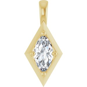 10K Yellow Gold 10x5 mm Marquise Charm/Pendant Mounting