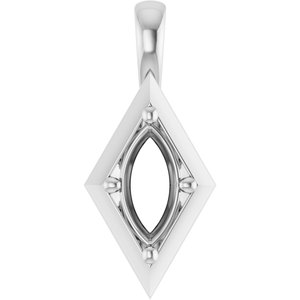 Platinum 10x5 mm Marquise Charm/Pendant Mounting – image 2