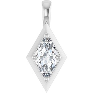 18K White Gold 10x5 mm Marquise Charm/Pendant Mounting