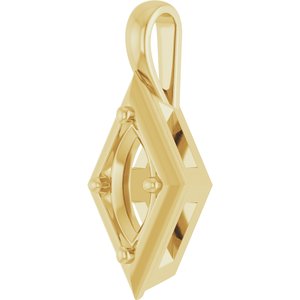 10K Yellow Gold 10x5 mm Marquise Charm/Pendant Mounting – image 4