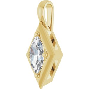 10K Yellow Gold 10x5 mm Marquise Charm/Pendant Mounting – image 3
