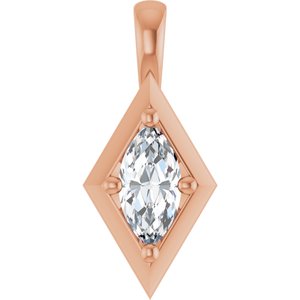 18K Rose Gold 8x4 mm Marquise Charm/Pendant Mounting