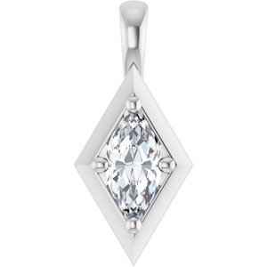 Platinum 8x4 mm Marquise Charm/Pendant Mounting