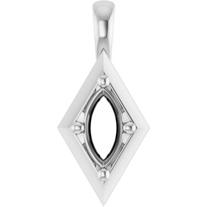 Sterling Silver 8x4 mm Marquise Charm/Pendant Mounting – image 2