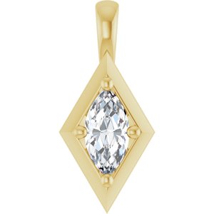 10K Yellow Gold 8x4 mm Marquise Charm/Pendant Mounting