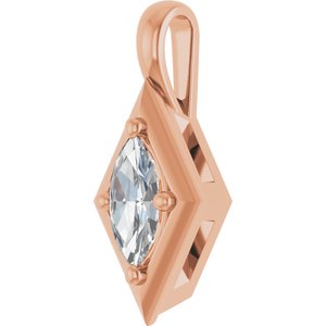 14K Rose Gold 8x4 mm Marquise Charm/Pendant Mounting – image 3