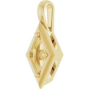 14K Yellow Gold 8x4 mm Marquise Charm/Pendant Mounting – image 4