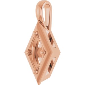14K Rose Gold 8x4 mm Marquise Charm/Pendant Mounting – image 4