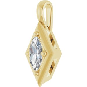 10K Yellow Gold 8x4 mm Marquise Charm/Pendant Mounting – image 3