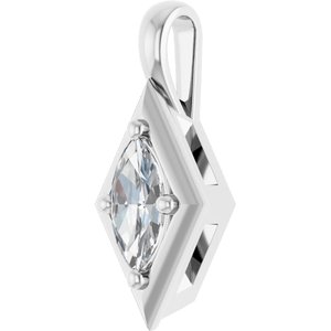 Sterling Silver 8x4 mm Marquise Charm/Pendant Mounting – image 3