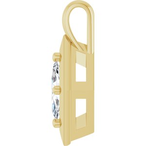 10K Yellow Gold 8x4 mm Marquise Charm/Pendant Mounting – image 5