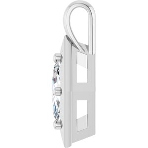 Platinum 8x4 mm Marquise Charm/Pendant Mounting – image 5