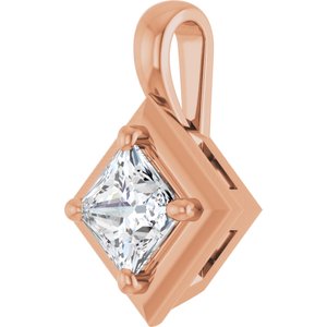 14K Rose Gold 4 mm Square Charm/Pendant Mounting – image 3